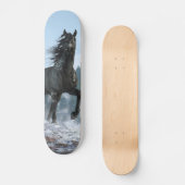 Skateboard Cheval noir dans la peinture de guerre (Recto)