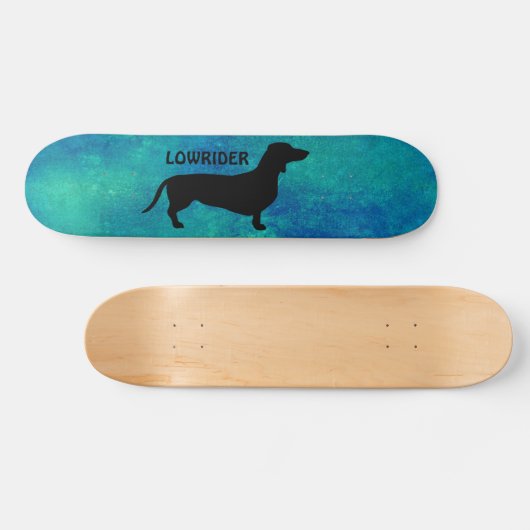 Skateboard Cheveux courts Dachshund - Silhouette 1 (Horz)