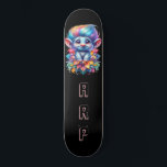 Skateboard *~* Cheveux Rainbow Troll AP89 Neon Initial<br><div class="desc">(Code de recherche AP89 pour les articles Troll et AP88 pour les articles de thème médiéval ) Transfert facile vers d'autres produits Zazzle. Patinage arrière - plan NOIR. Les couleurs vives et oh si heureux de NEON Rainbow couleurs juste pop les images TROLL et les LETTRES. Customisez / Personnalisez vos...</div>