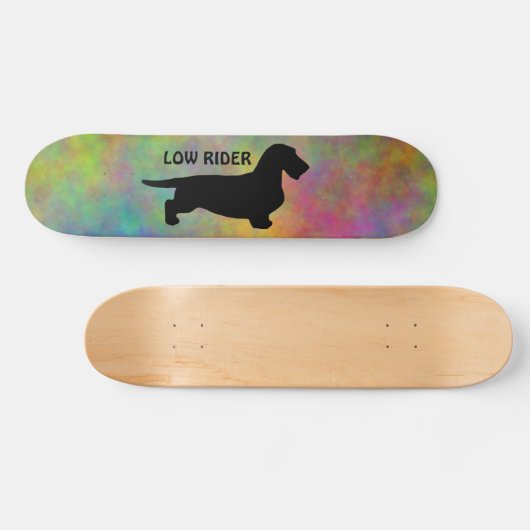 Skateboard Cheveux ronds Dachshund - Silhouette 1 (Horz)