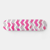 Skateboard Chevron Cow Hot Pink et White Print (Horz)