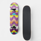 Skateboard Chevron en bois abstrait coloré #4 (Devant)