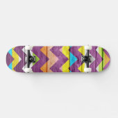 Skateboard Chevron en bois abstrait coloré #4 (Horz)