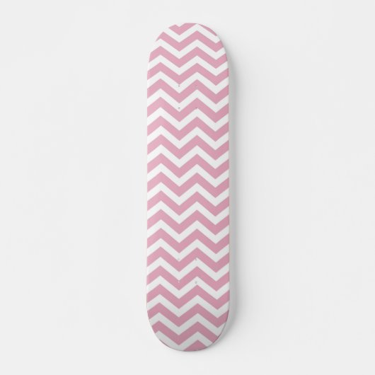 Skateboard chevron rose et gris (Devant)