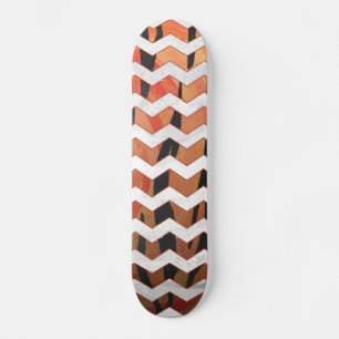 Skateboard Chevron Tiger chaud orange et noir
