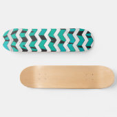Skateboard Chevron Tiger noir et Turquoise (Horz)
