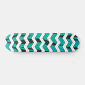 Skateboard Chevron Tiger noir et Turquoise (Horz)
