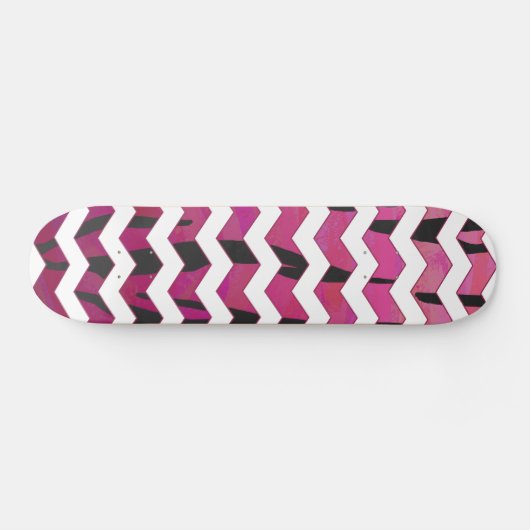 Skateboard Chevron Tiger rose chaud et noir (Horz)