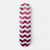 Skateboard Chevron Tiger rose chaud et noir (Recto)