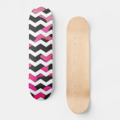 Skateboard Chevron Vache rose et noir (Recto)