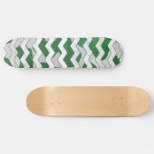 Skateboard Chevron Vache vert et blanc Impression (Horz)