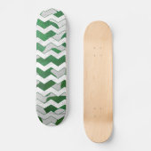 Skateboard Chevron Vache vert et blanc Impression (Recto)