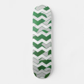 Skateboard Chevron Vache vert et blanc Impression (Recto)