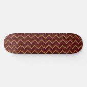 Skateboard chevron zigzag aux tons Brown et rouges (Horz)