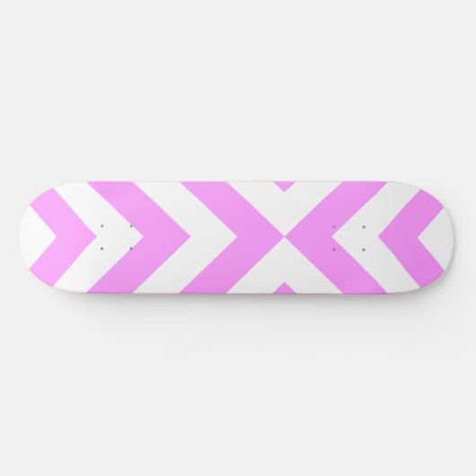 Skateboard Chevrons roses et blancs (Horz)