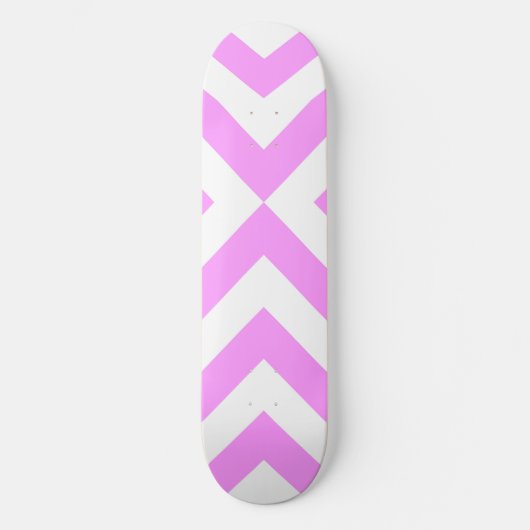 Skateboard Chevrons roses et blancs (Recto)