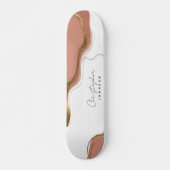 Skateboard Chic Blush rose or Parties scintillant marbre Agat (Devant)