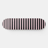 Skateboard Chic Mignon Rayures Rose Clair et Noir (Horz)
