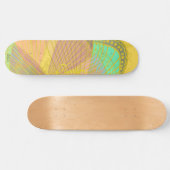 Skateboard Chic Papillon Or Jaune Orange Motif (Horz)