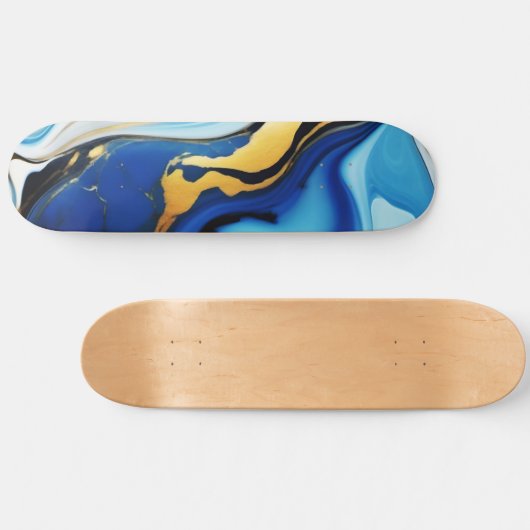 Skateboard Chic Pastel or bleu Faux Marble (Horz)