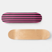 Skateboard Chic rose chaud et noir vertical strié (Horz)