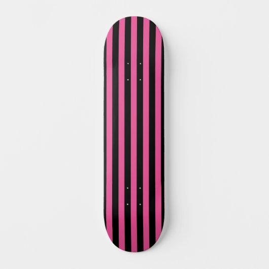 Skateboard Chic rose chaud et noir vertical strié (Recto)