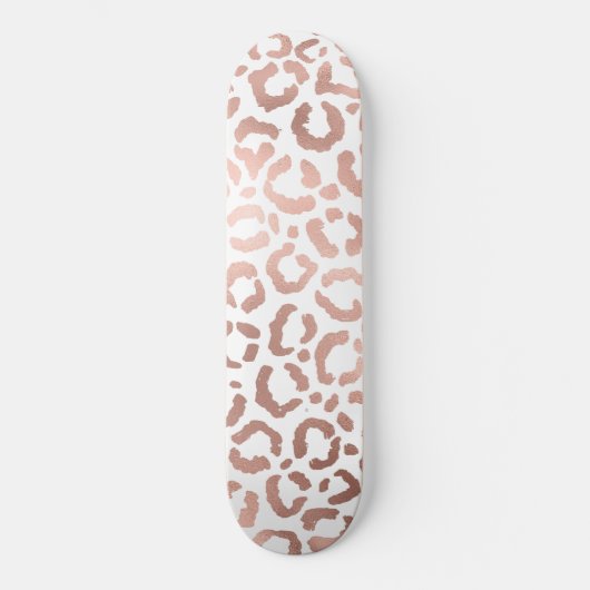 Skateboard Chic Rose Gold Leopard Cheetah Poster de animal (Recto)