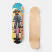 Skateboard Chien à vélo en ville (Recto)