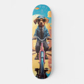 Skateboard Chien à vélo en ville (Recto)