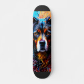 Skateboard chien Abstrait de couleur de splash (Devant)
