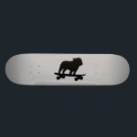 Skateboard Chien anglais faisant de la planche à roulettes de<br><div class="desc">Silhouette anglaise de bouledogue de Skateboarding frais. Ce chien totalement chargé de patineur est sur le mouvement. Une planche à roulettes impressionnante pour des humains d'amoureux des chiens et des canines de patineur. Vérifiez le monde du griffonnage de Jenn cette conception de chien d'amusement sur plus de produits qui font...</div>
