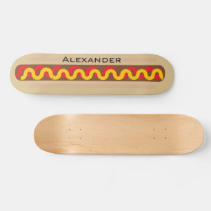 Skateboard Chien Chaud Aliment Coloré Nom Personnalisé