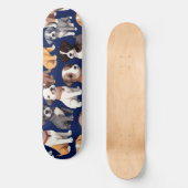 Skateboard Chien Chien Chien bleu de la marine Design Motif (Recto)