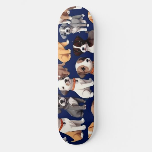 Skateboard Chien Chien Chien bleu de la marine Design Motif (Recto)