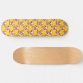 Skateboard Chien rose Motif design - Jaune (Horz)