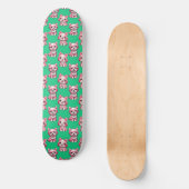 Skateboard Chien rose Motif design - Vert (Recto)