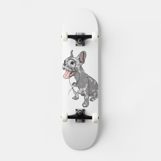 Skateboard Chien taureau français avec monocle (Recto)
