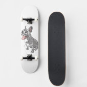 Skateboard Chien taureau français avec monocle (Devant)