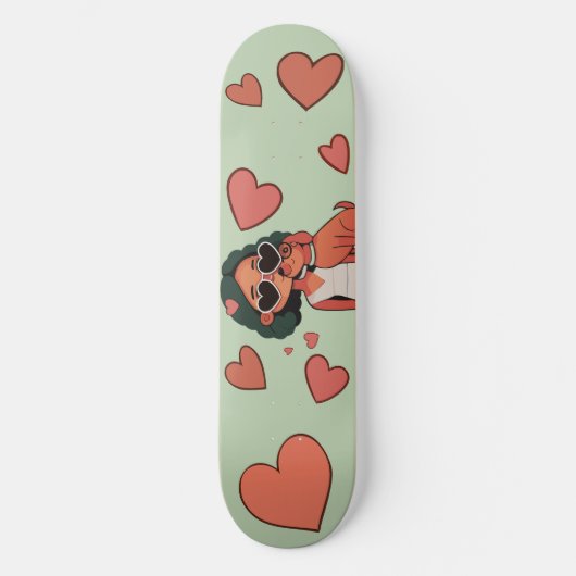Skateboard Chien Valentine Sac fourre-tout (Recto)