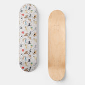 Skateboard Chiens mignons Design Motif Blanc (Recto)