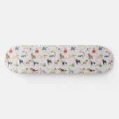 Skateboard Chiens mignons Design Motif Blanc (Horz)