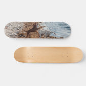Skateboard Chiens sur la plage (Horz)