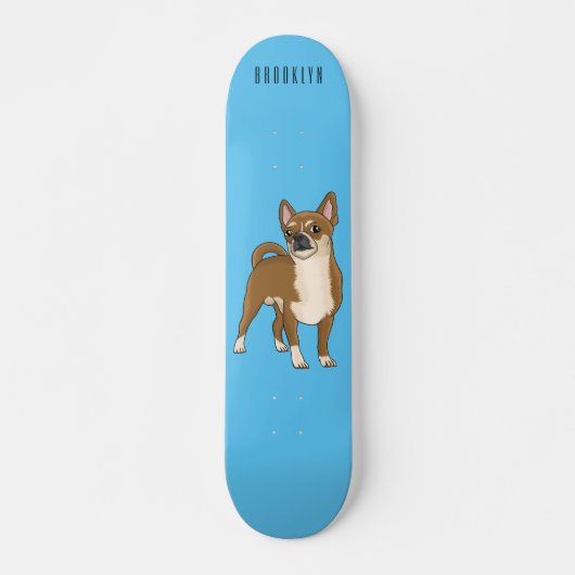 Skateboard Chihuahua dog cartoon illustration (Devant)
