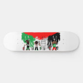 Skateboard Children of Gaza Painting Palestine Flag  (Horz)