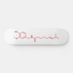 Skateboard Chili Capsaicin Formule chimique moléculaire