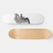 Skateboard Chine Dragon, noir et blanc Design en Tattoostyl (Horz)