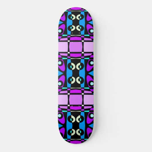 Skateboard Chintz bohème 48 bleu violet noir (Recto)