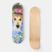 Skateboard Chiot Avec Ruban Rose - Mignonne - (Recto)