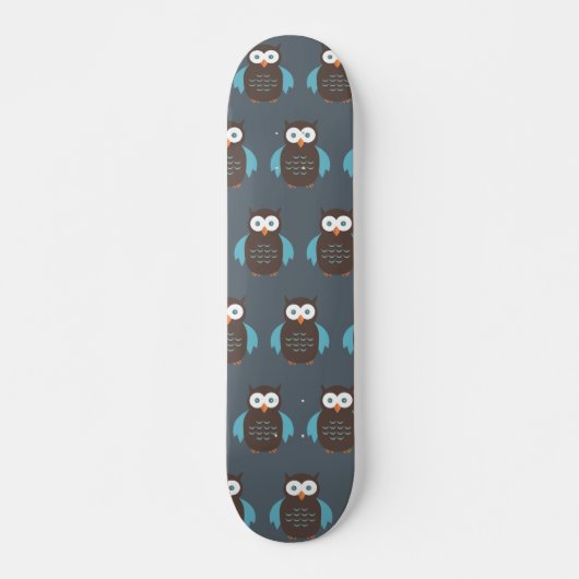 Skateboard Chouette Brown et bleue (Devant)
