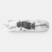 Skateboard Chouette camouflée sur marbre (Horz)